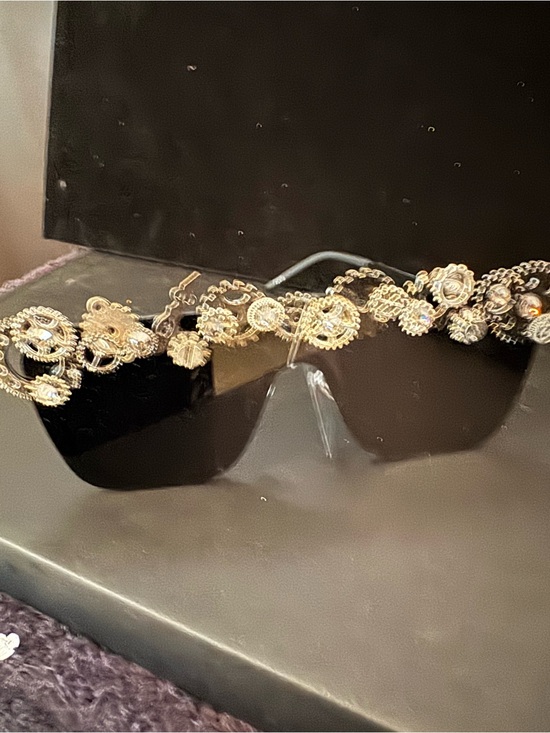 Steampunk Gear Shield Sunglasses - Silver & Black main image 7
